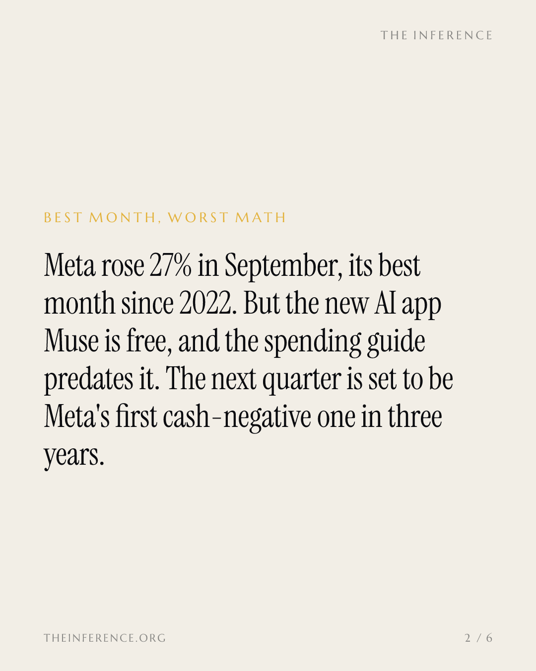 Meta's best month since 2022 ends with its data-center debt at 91 cents — slide 1