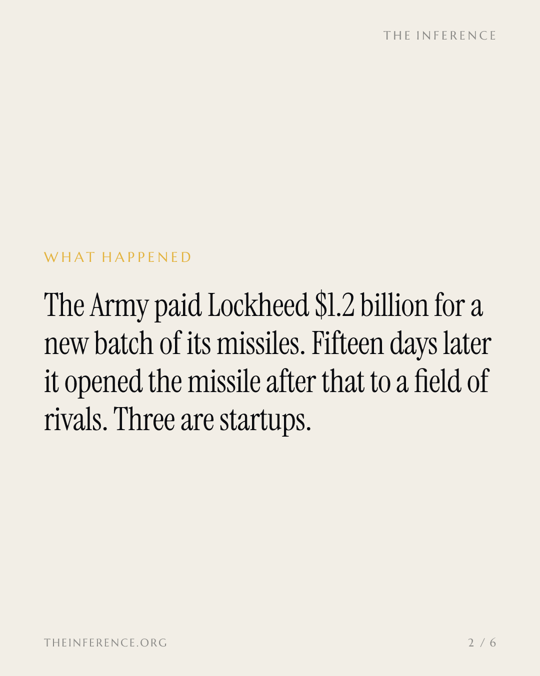 The Army Paid Lockheed $1.2 Billion, Then Put Its Next Missile Up for Bid — slide 1