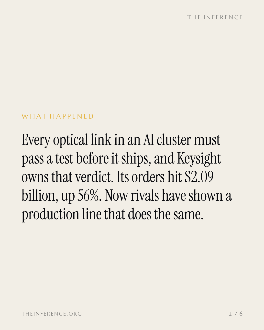 AI's chokepoint moved to the test bench, and three rivals just demonstrated the way around Keysight — slide 1