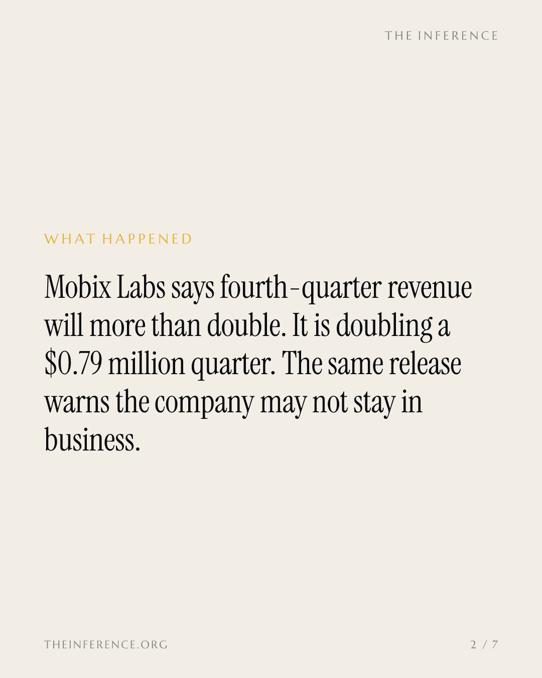 Mobix Labs forecasts a Q4 beat, with going-concern doubt in the fine print — slide 1