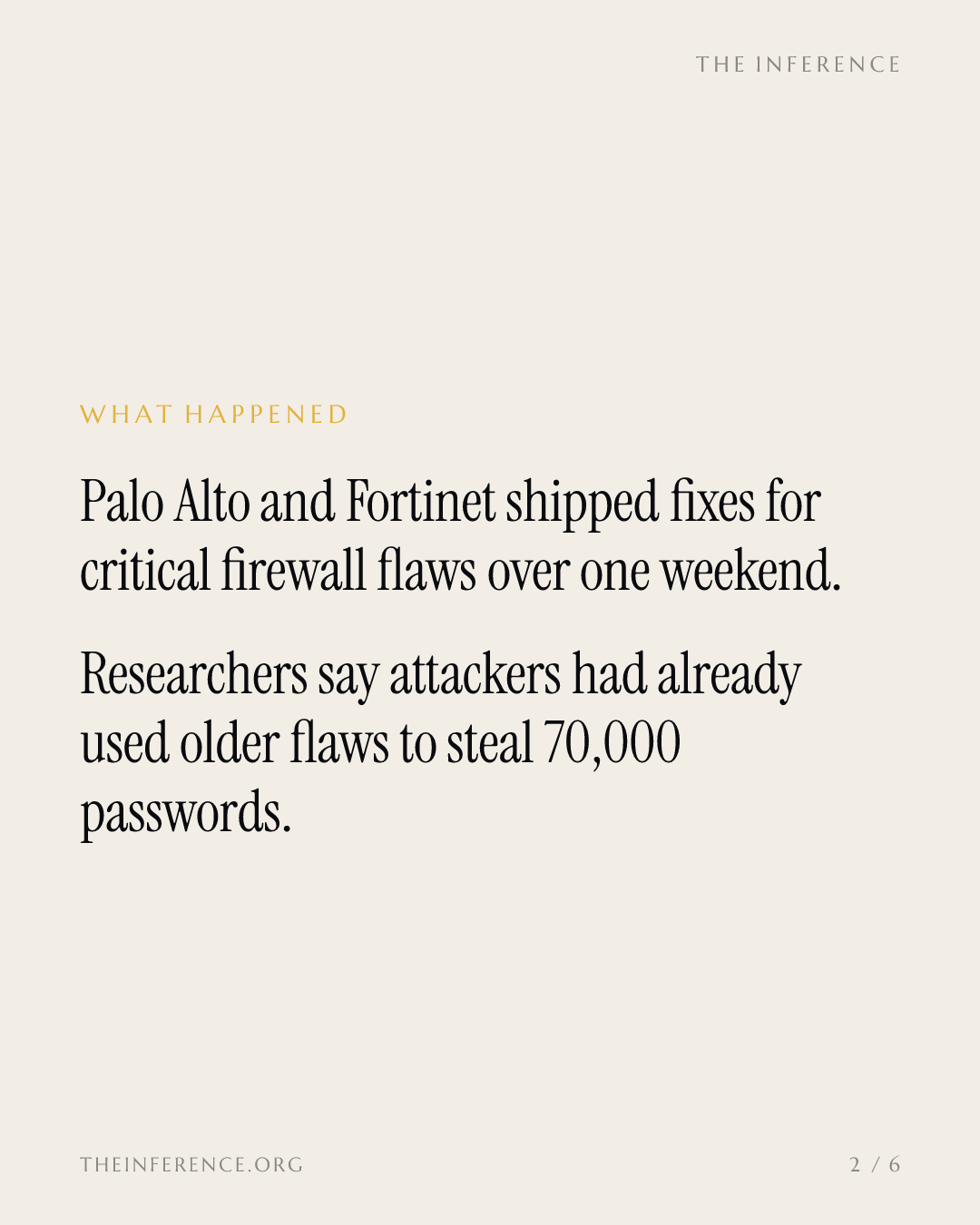 Two firewall vendors patch in parallel while attackers already hold the keys — slide 1
