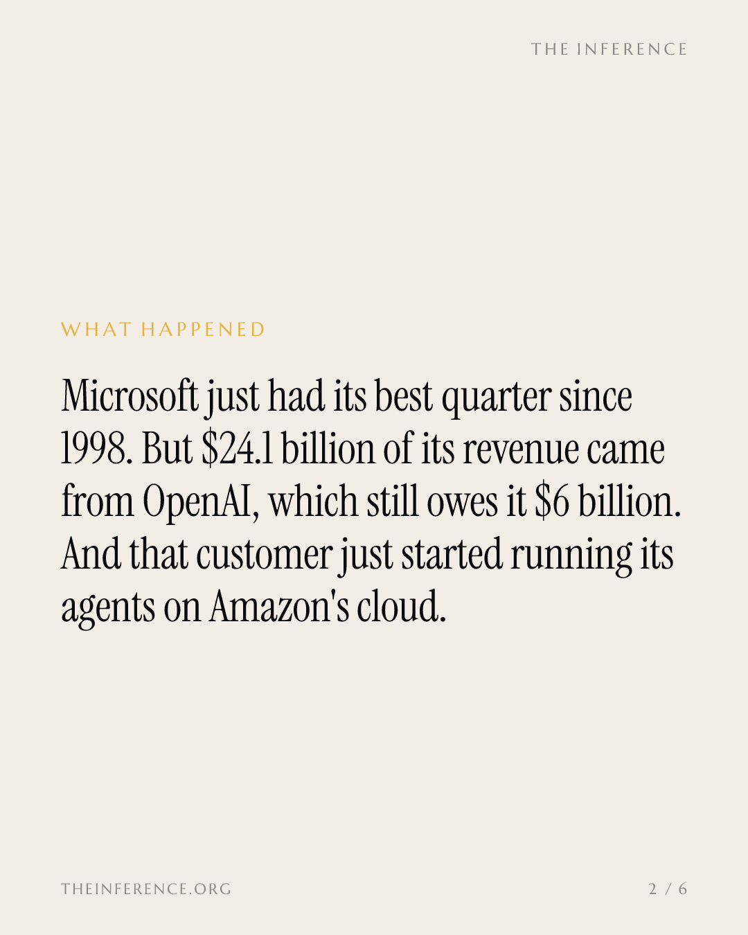 Microsoft's Rally Rests on a Customer That Owes It $6 Billion and Just Moved Into Amazon's Cloud — slide 1
