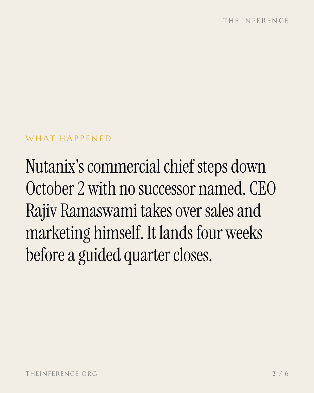 Nutanix-Vertriebschef geht ohne Nachfolger – der CEO übernimmt das Ressort — slide 1