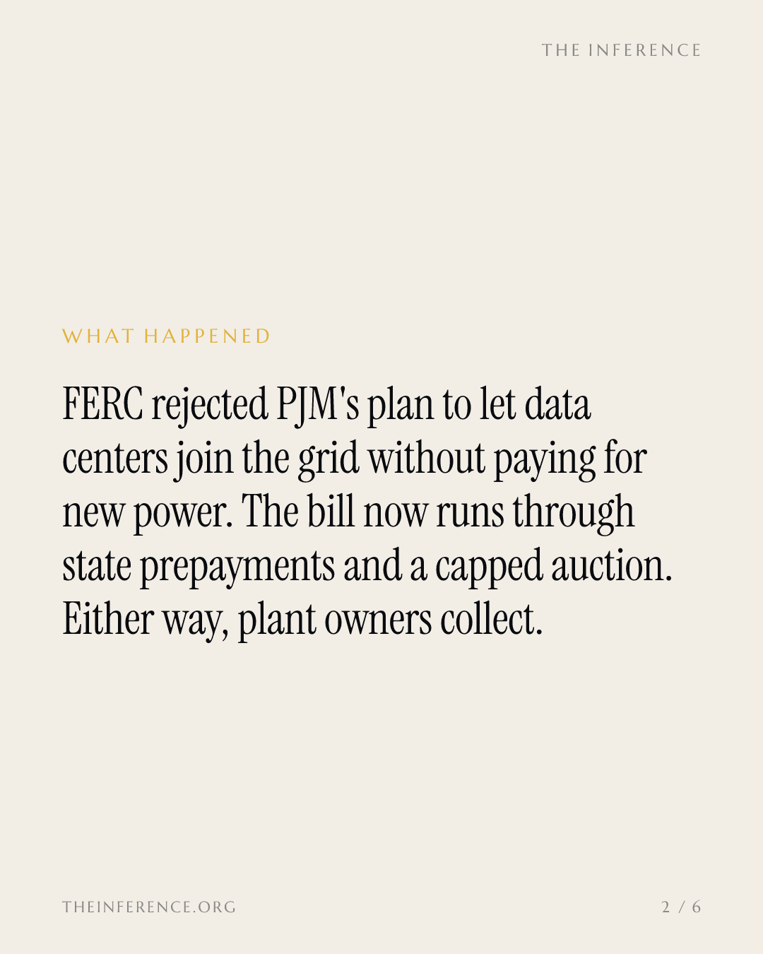 FERC rejects PJM's data-center shortcut, and capacity prices pinned at $325 a megawatt-day carry the bill — slide 1