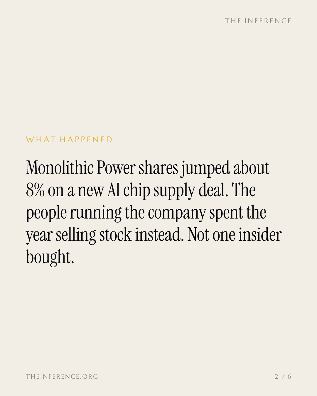 Insiderverkäufe bei Monolithic Power: 680 Millionen Dollar in der KI-Rallye — slide 1