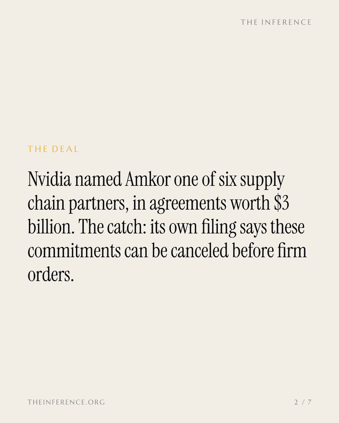 Nvidia lifts Amkor agreements to $3 billion, on commitments it can still change — slide 1