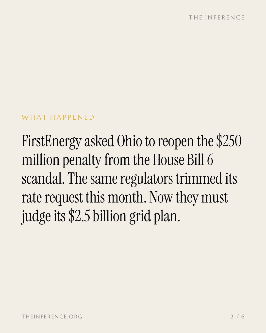 FirstEnergy wants Ohio to reopen a $250 million scandal penalty and bless a $2.5 billion grid plan — slide 1