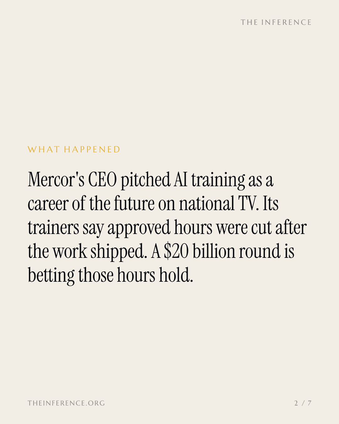 Mercor pitched AI training as a career on 60 Minutes. Its trainers are disputing their hours. — slide 1