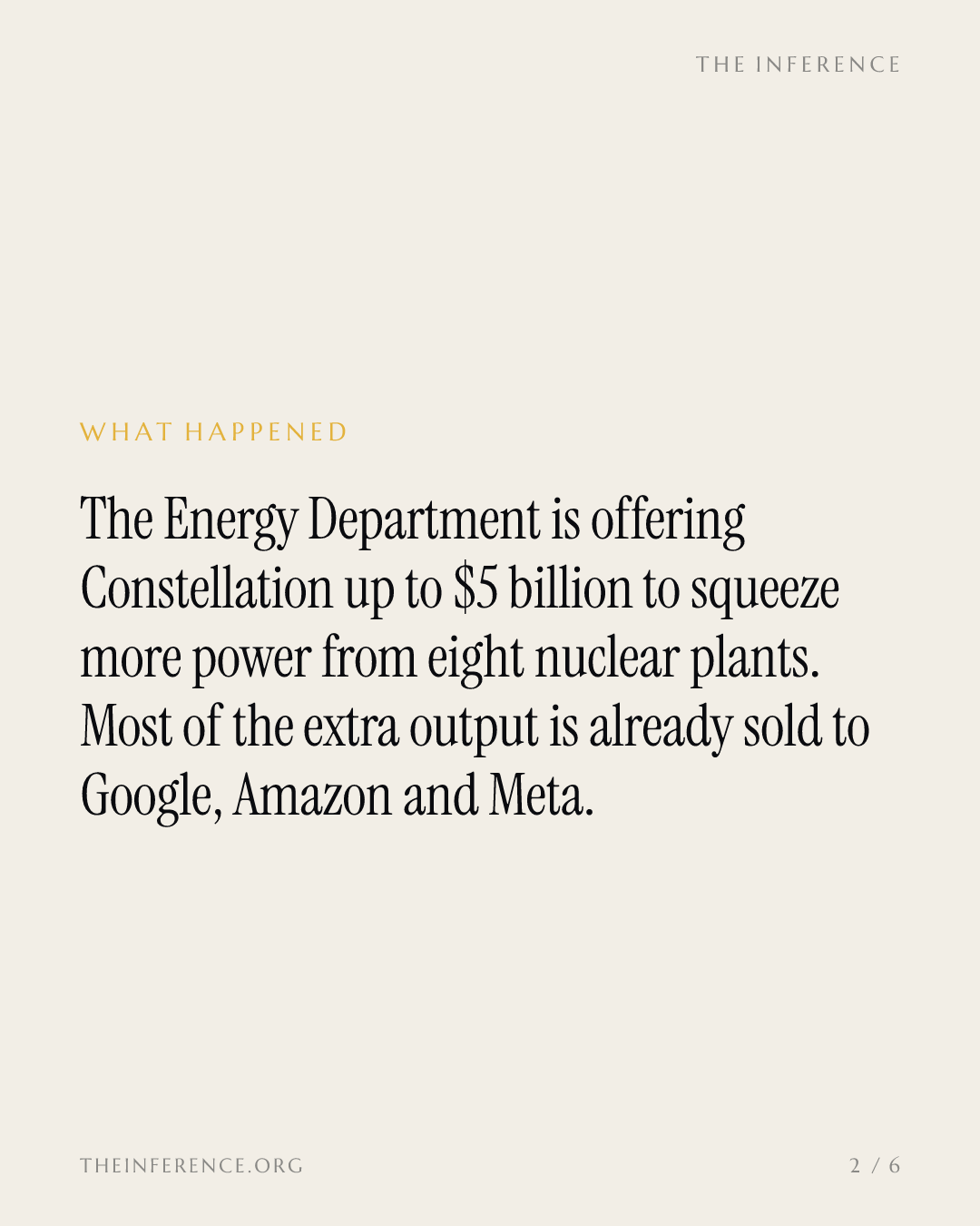DOE offers Constellation $5 billion to add 1.1 gigawatts already sold to Google, Amazon and Meta — slide 1