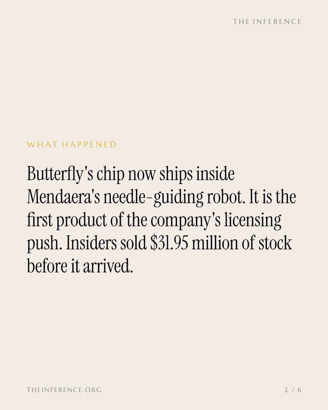 Butterfly-Chip feiert Marktpremiere in Mendaeras Roboter – Insider verkauften zuvor Aktien für 31,95 Millionen Dollar — slide 1