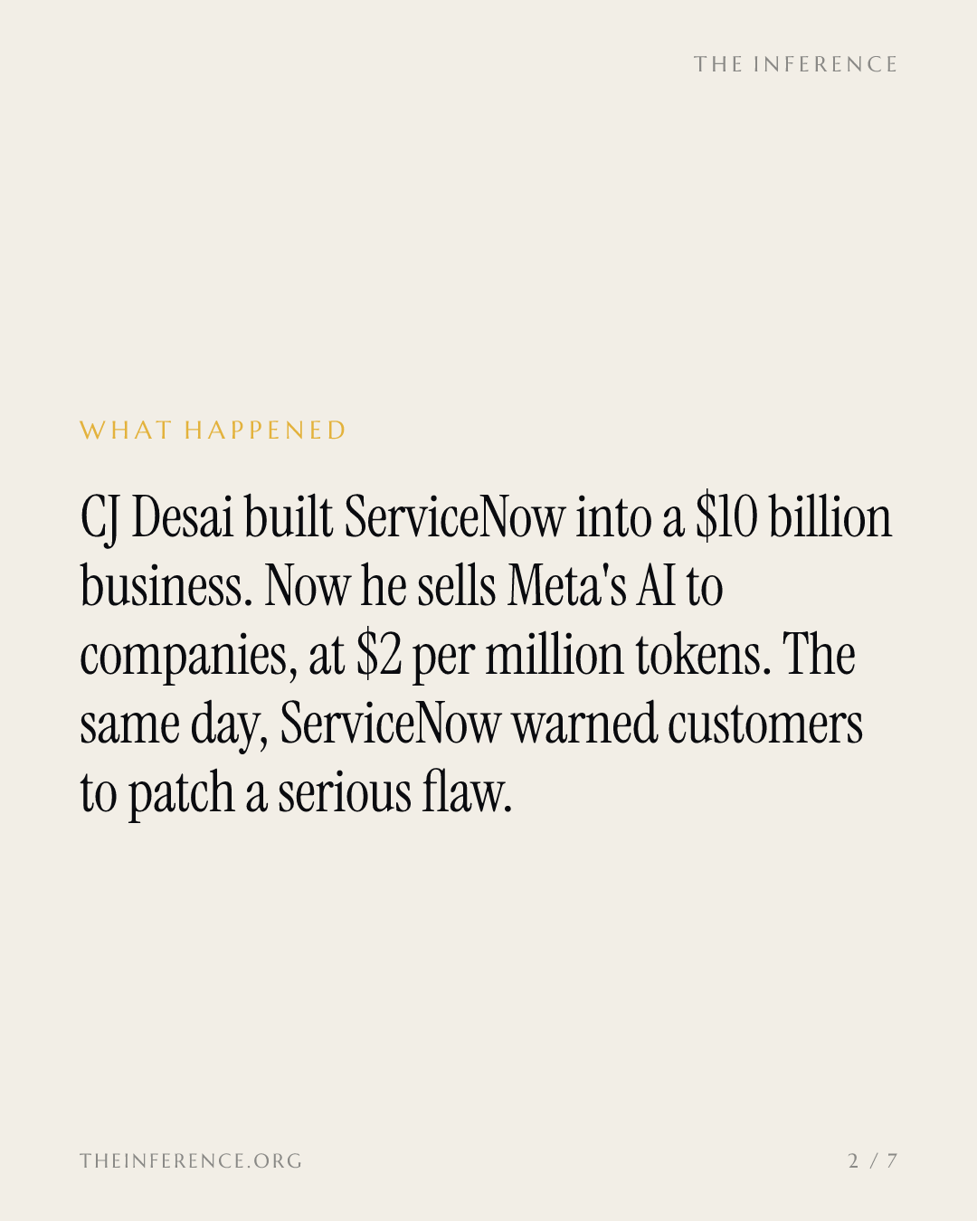 The Man Who Scaled ServiceNow to $10 Billion Now Sells Meta's AI at $2 per Million Tokens — slide 1