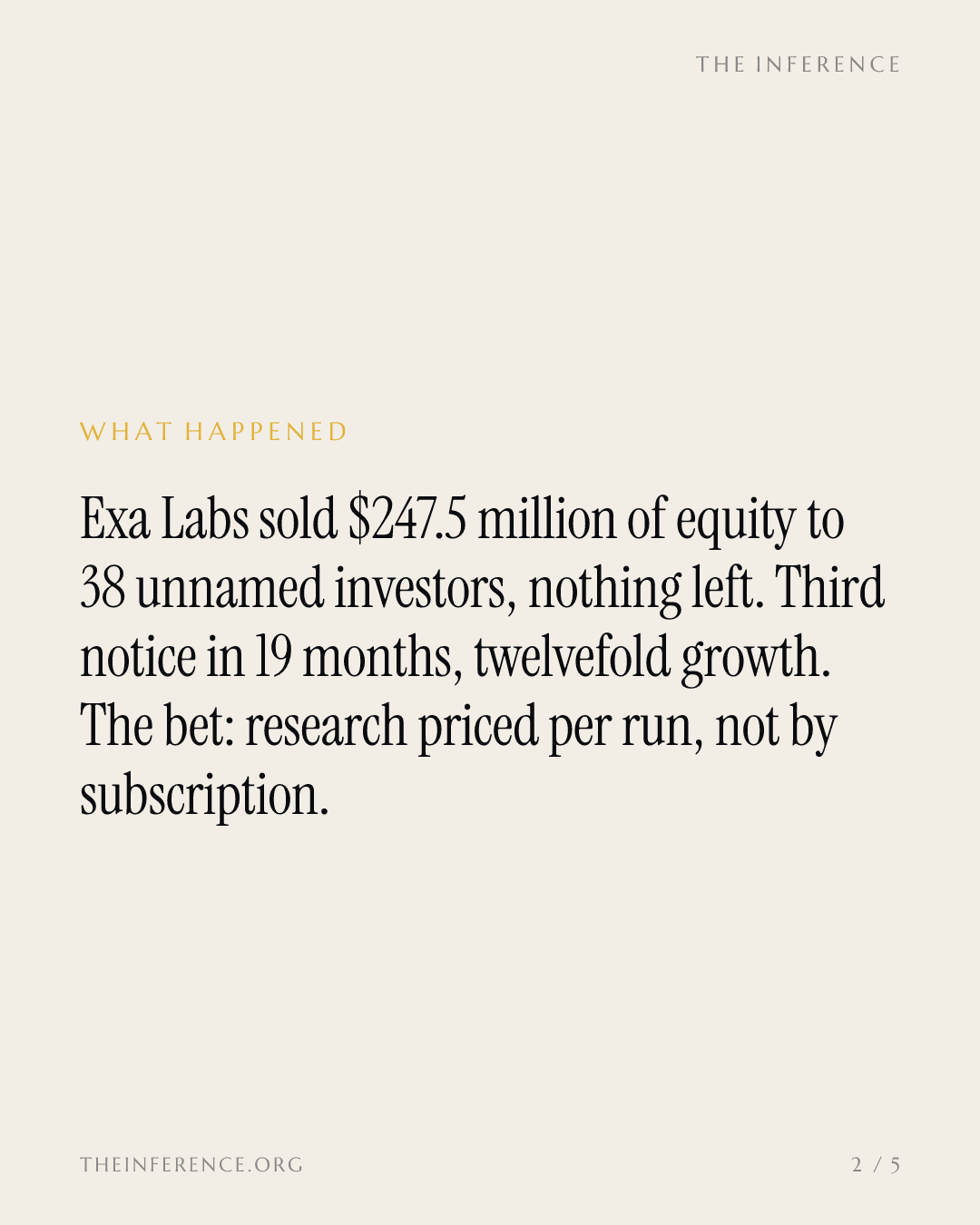 The $247.5 million behind Exa's bet that research sells by the run — slide 1