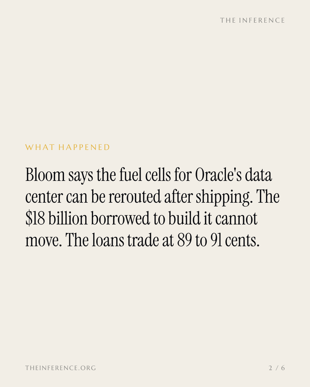 The Power Can Leave Oracle's Data Center. The $18 Billion Cannot. — slide 1