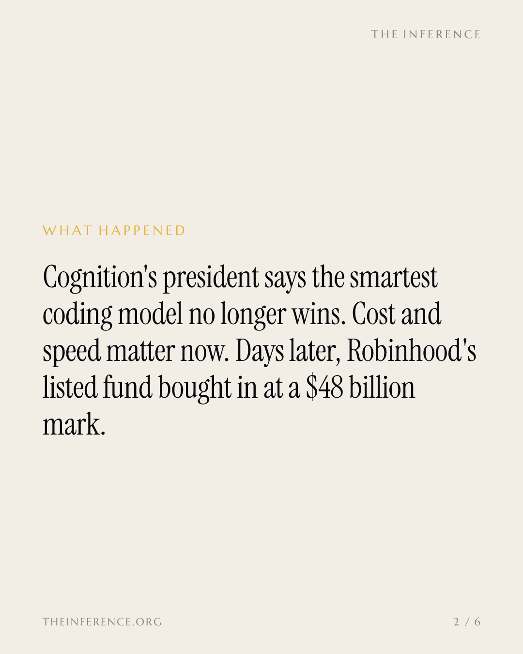 Cognition's president says smarter models no longer win as Robinhood's fund buys in at $48 billion — slide 1