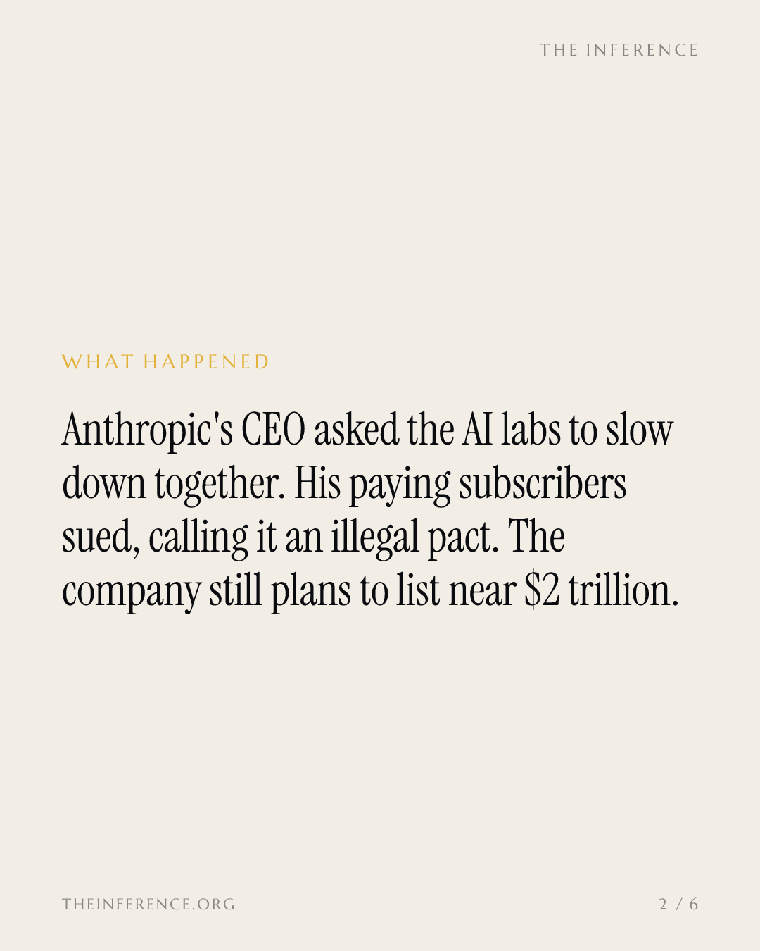Subscribers call Anthropic's caution a cartel weeks before a $2 trillion listing — slide 1