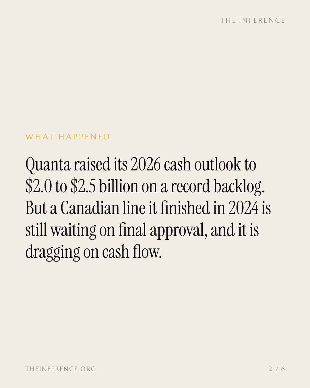 Quanta's up-to-$2.5 billion cash promise passes through a power line it finished in 2024 — slide 1