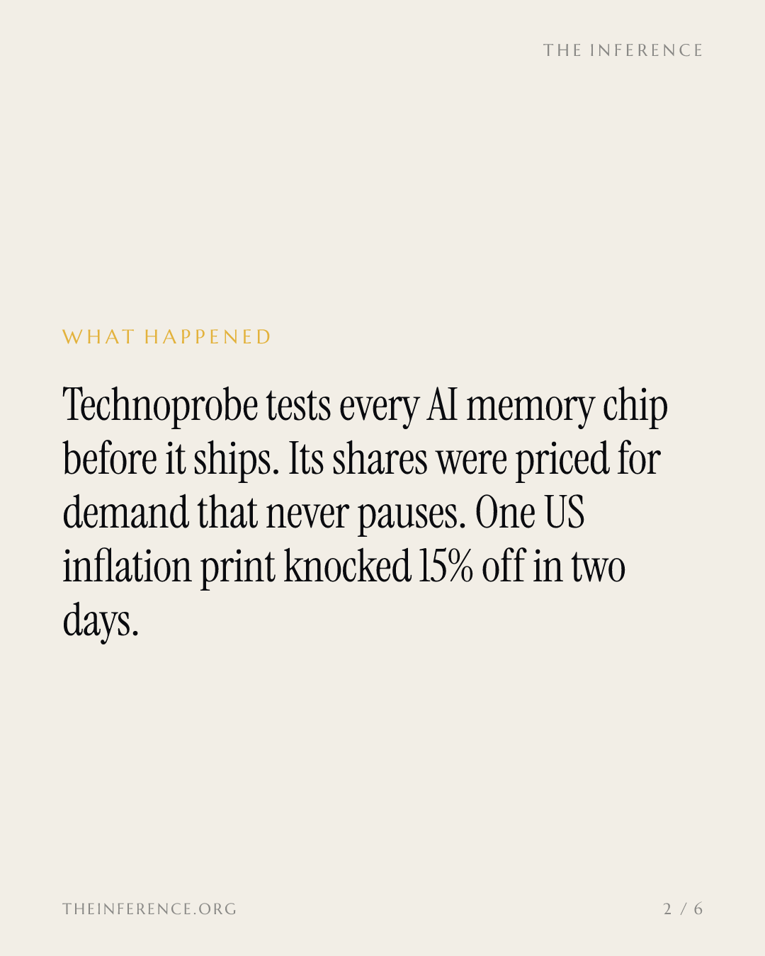 Technoprobe lost more than 15% in two days as a rate scare hit its 66 times earnings AI memory bet — slide 1