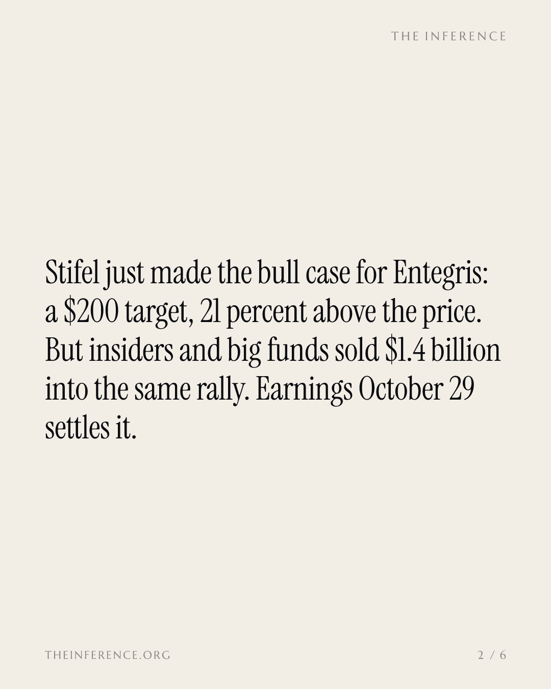 Entegris insiders and growth funds sold $1.4 billion while Stifel made the AI case — slide 1