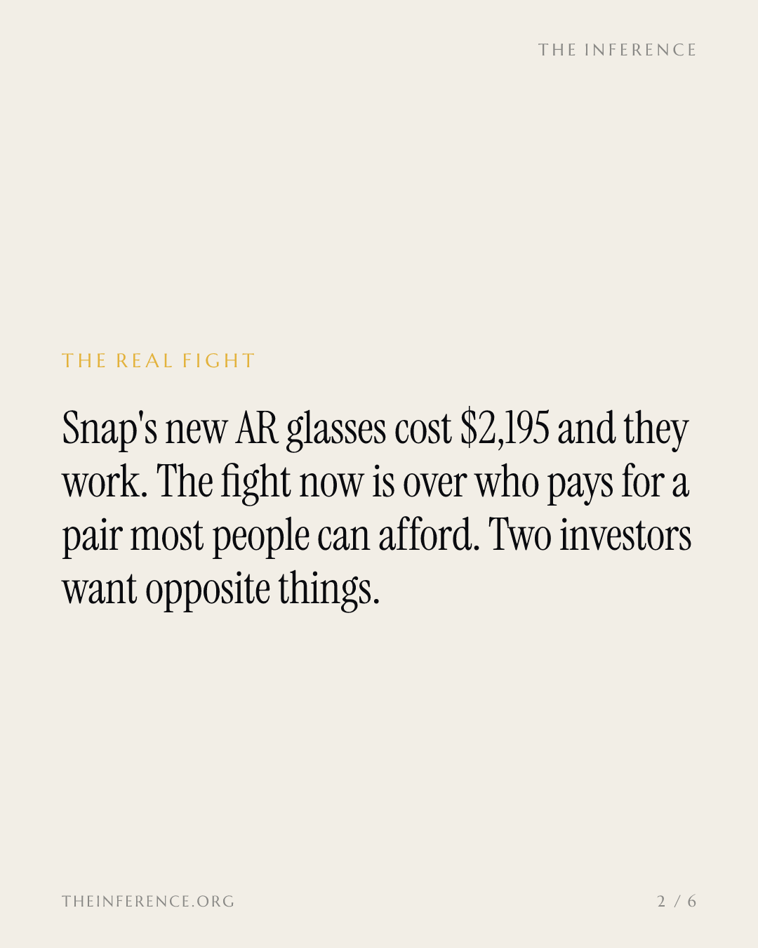 The fight over Snap's $2,195 glasses is about who pays to make them cheap — slide 1