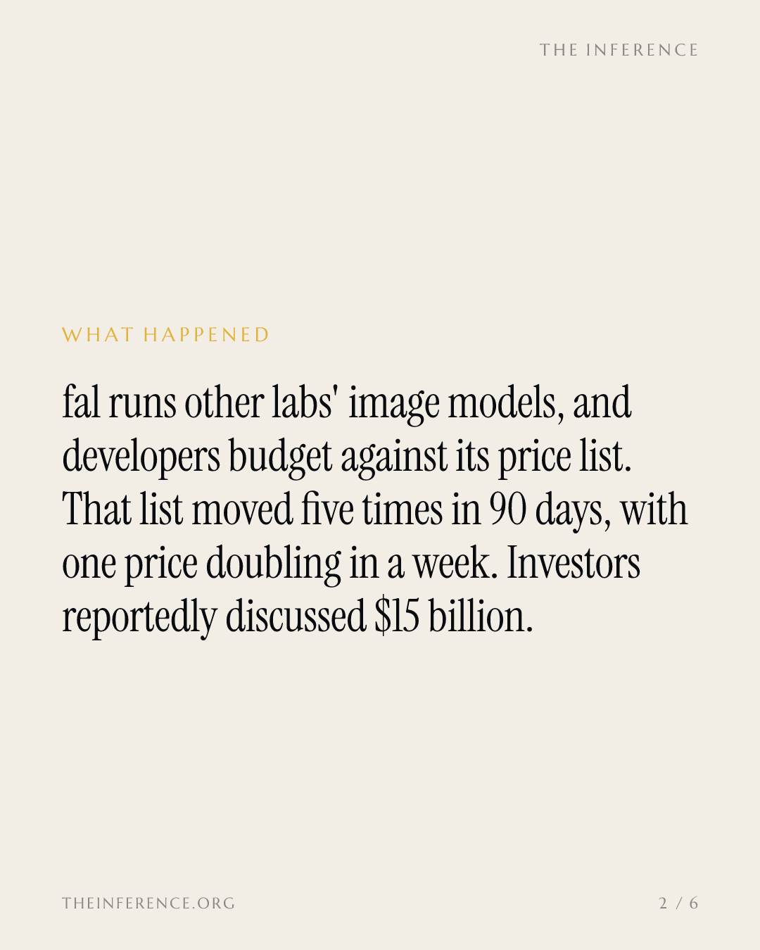 fal is talked up to $15 billion on a rate card that moves every 19 days — slide 1