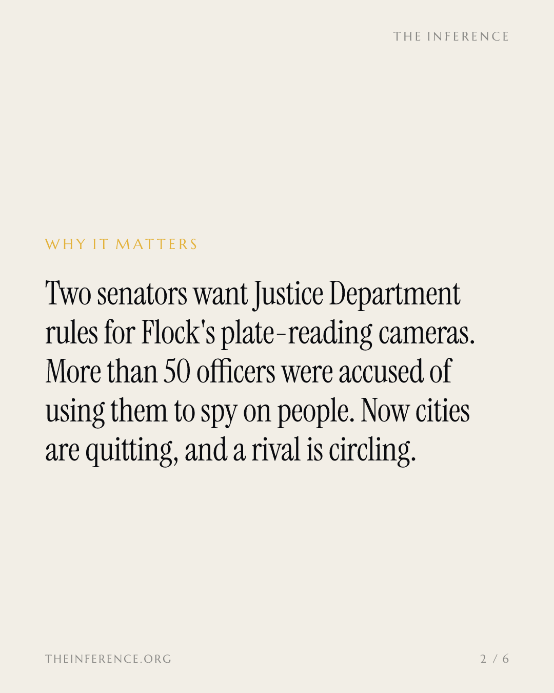 Senators ask DOJ to fence in Flock's plate network as Fairfax shops rivals and a Georgia county quits — slide 1