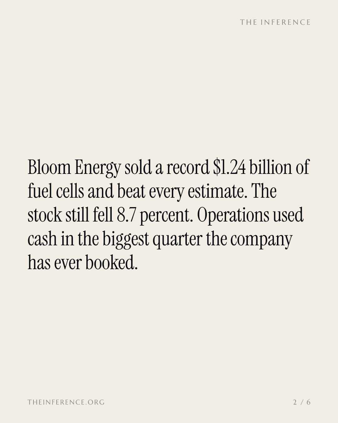 Bloom Energy sold a record $1.24 billion of fuel cells and still used cash doing it — slide 1