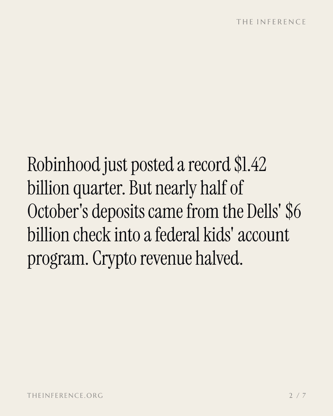 One family's $6 billion check props up Robinhood's record deposit month — slide 1