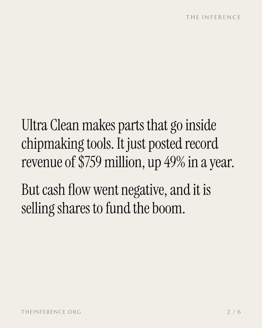 Ultra Clean Holdings posts a record $759 million quarter as Lam Research says parts cap the AI chip boom — slide 1
