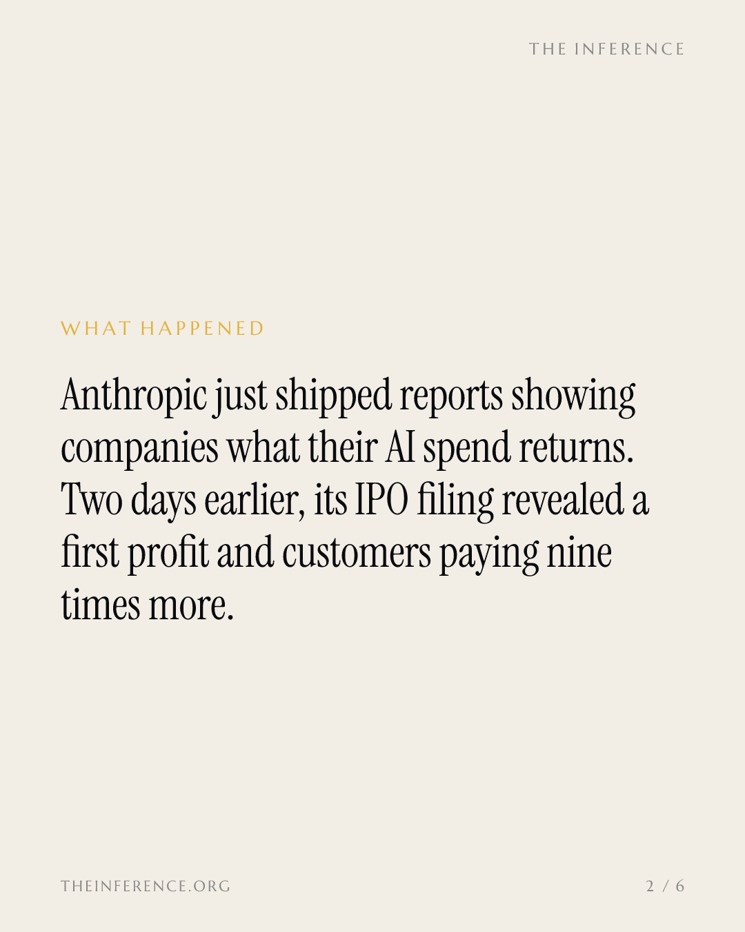 Anthropic shows CFOs what nine-fold spend buys, two days after its S-1 revealed a first $974 million profit — slide 1