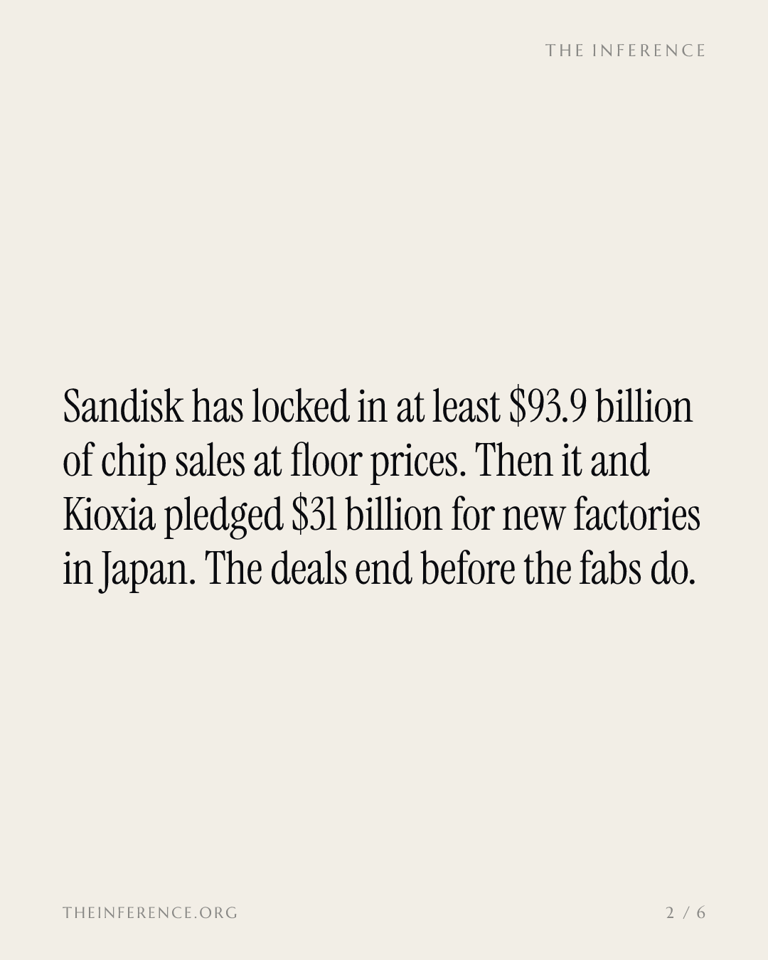 Sandisk Sold Its Flash Future for $93.9 Billion, Then Bet $31 Billion on More Fabs — slide 1