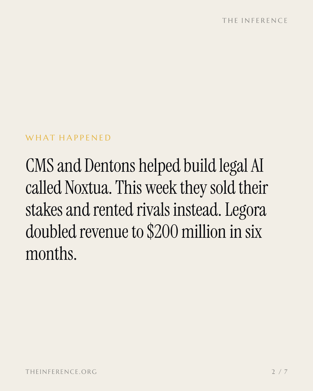 Law firms sold the legal AI they built and rented Legora's instead — slide 1