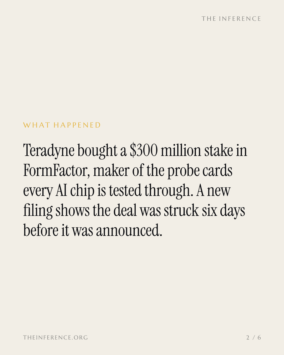 Teradyne now owns a piece of the consumable every AI chip is tested through — slide 1