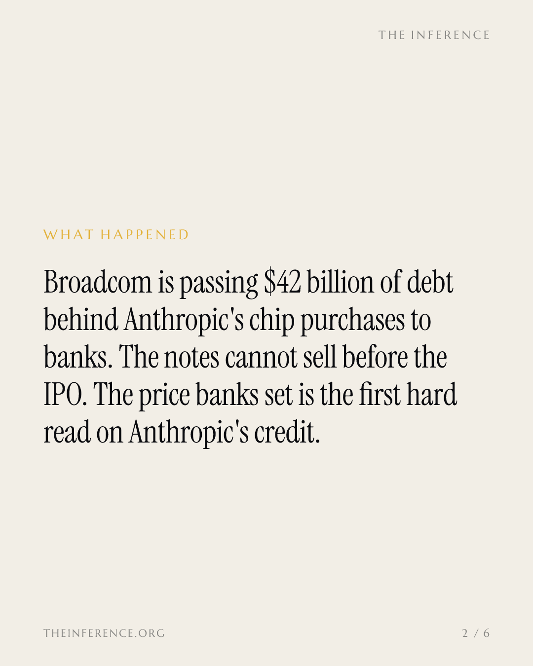 Broadcom Shops $42 Billion of Anthropic Chip Debt to Wall Street — slide 1