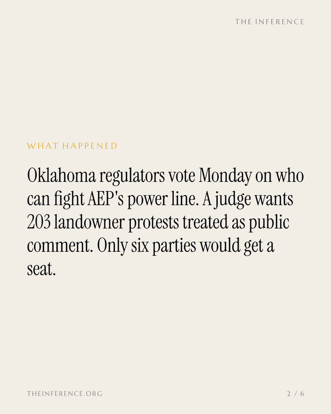 203 protests, six intervenors: Oklahoma decides Monday who can fight AEP's power line — slide 1