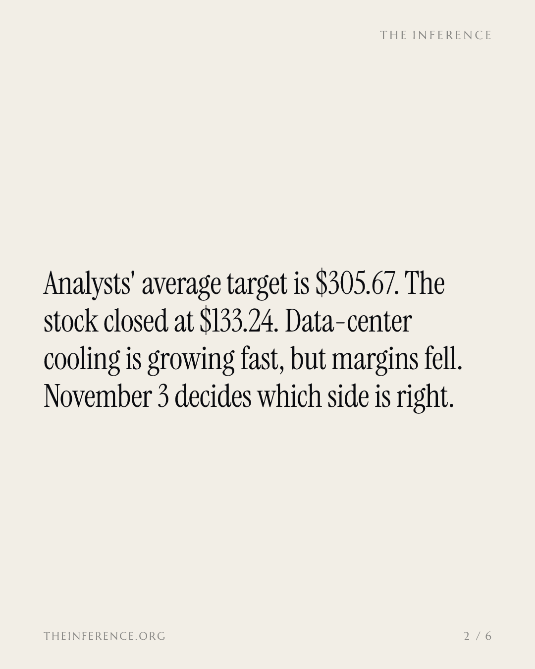 Modine reports November 3 with Wall Street at $305 and the tape at $133 — slide 1