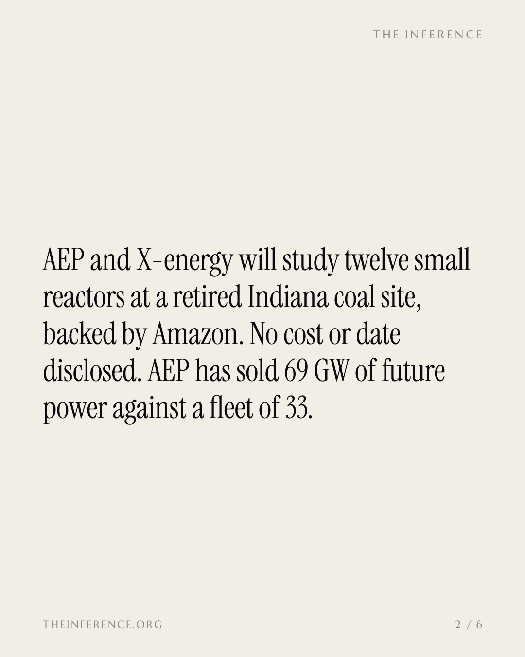 Amazon's Indiana nuclear deal is a study; AEP's 69 GW of sold load is the story — slide 1