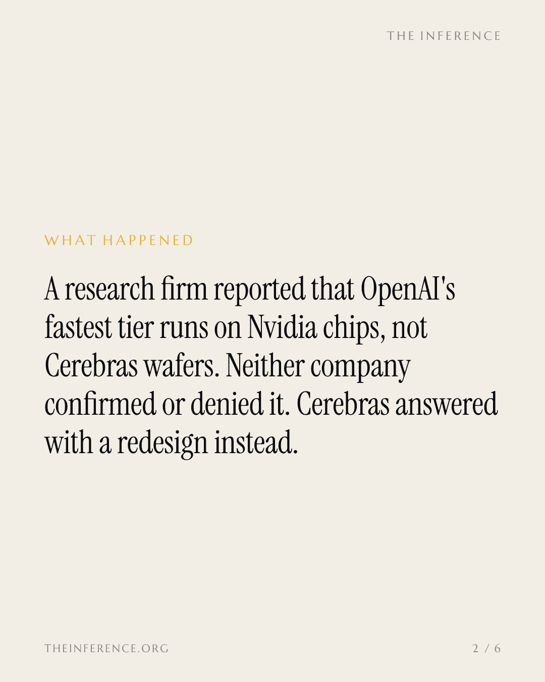 Cerebras Cuts Its Own Moat in Half and Calls It a 5x Upgrade — slide 1