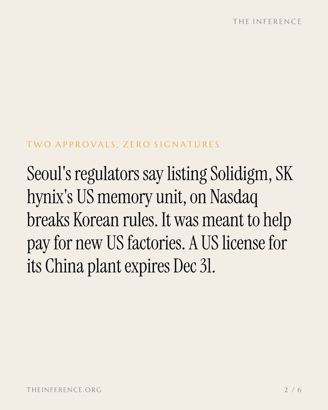 Seoul calls Solidigm's up to $150 billion Nasdaq IPO a rule violation; SK hynix's US fabs need two approvals — slide 1