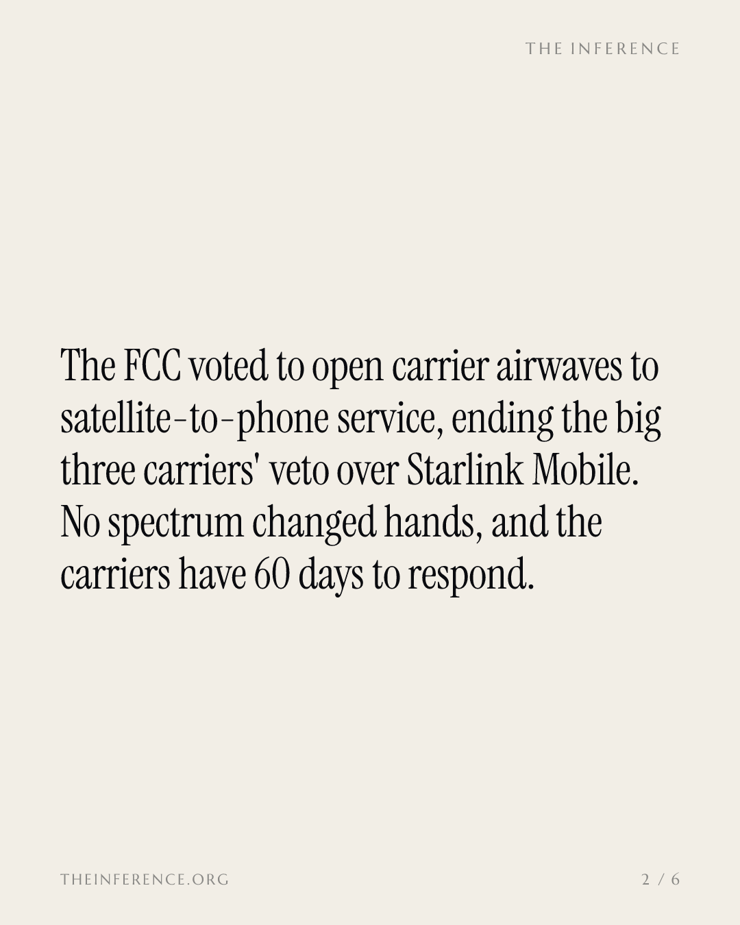 FCC votes to end AT&T, Verizon and T-Mobile's spectrum veto over Starlink Mobile — slide 1