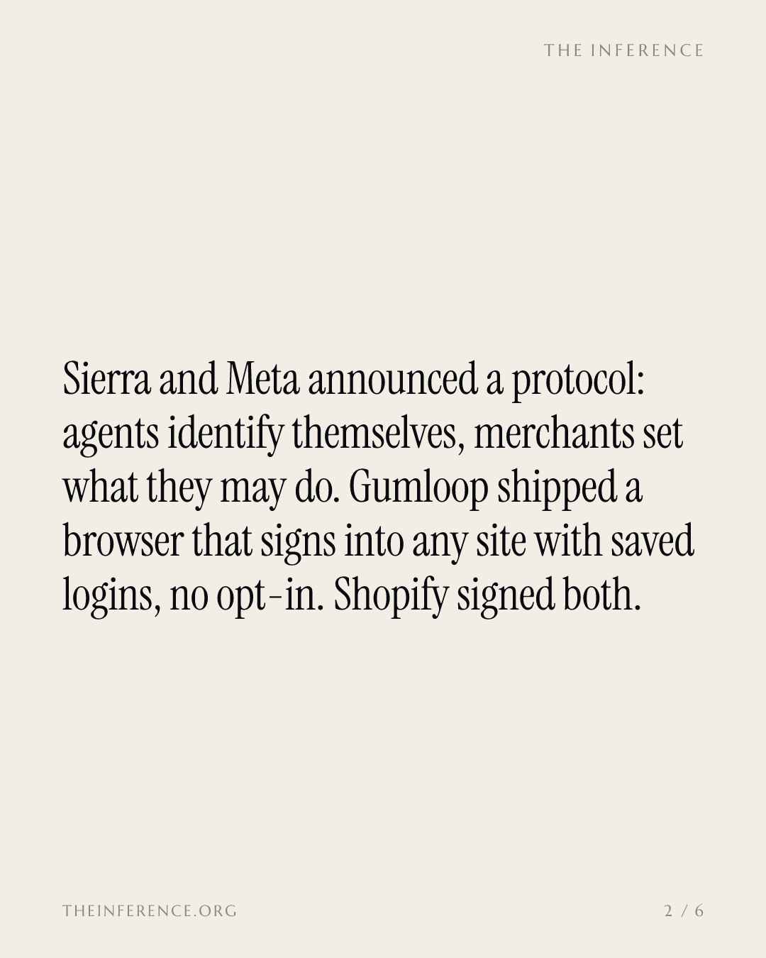 Shopify signed two rival AI agent protocols as Gumloop's browser enters sites without opt-in — slide 1