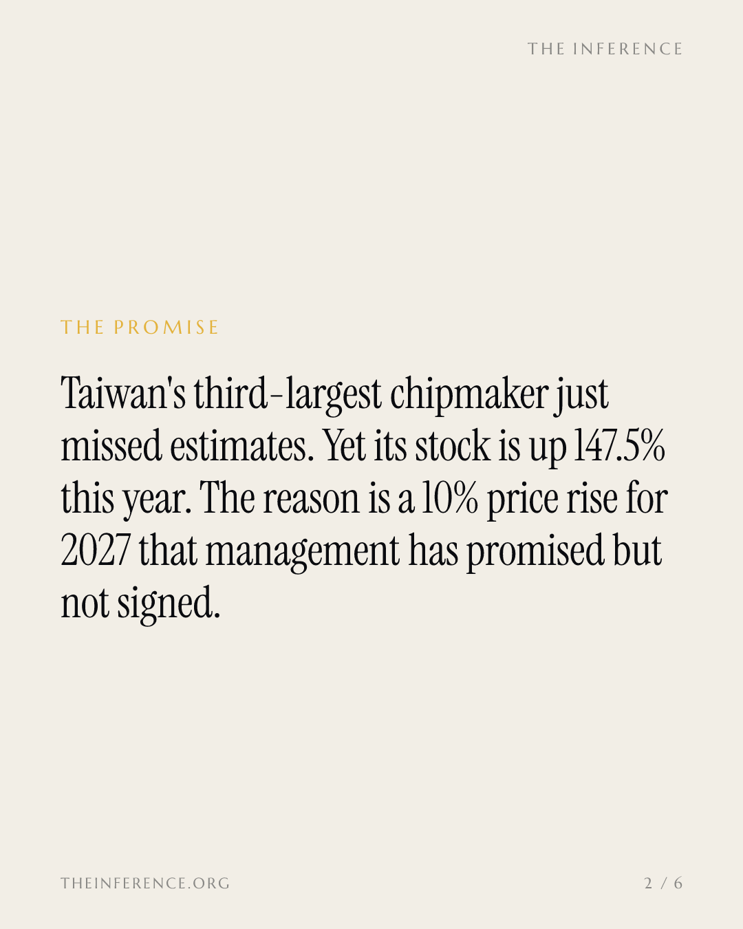 UMC missed consensus at 92% utilization and added $3.2 billion of capex, with the stock up 147.5% — slide 1