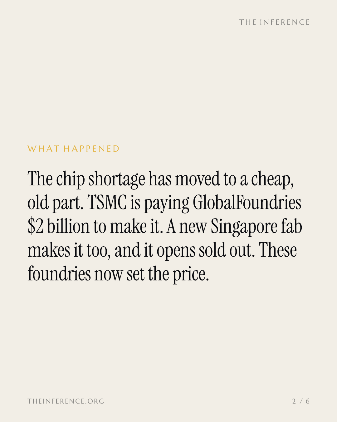 TSMC pays GlobalFoundries $2 billion for AI chip packaging as Vanguard's sold-out Singapore fab joins — slide 1