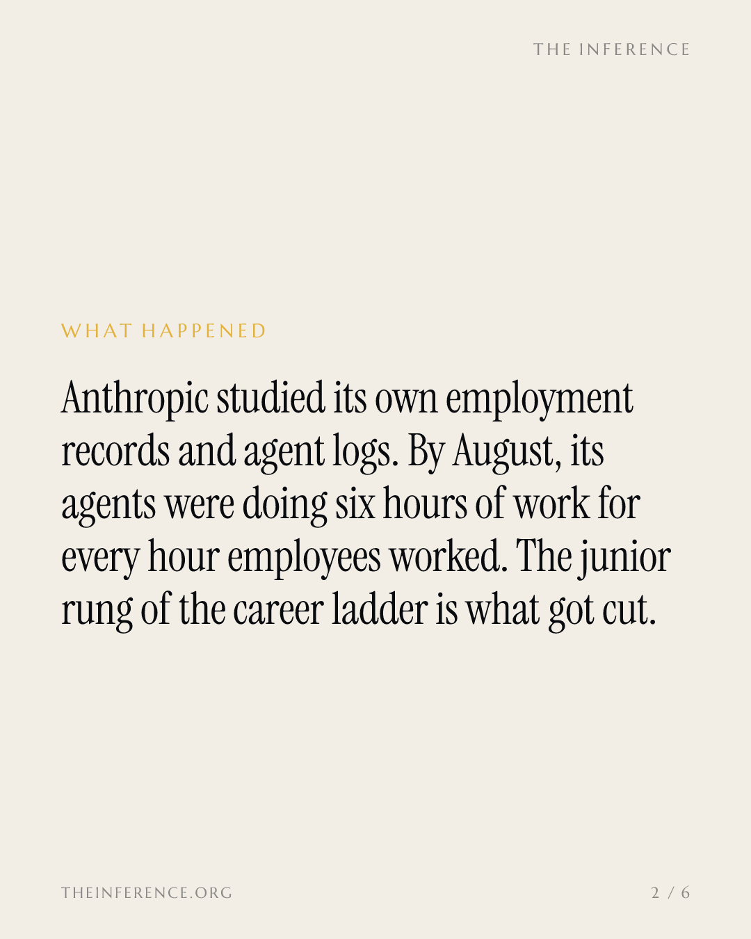 Agents work six hours for every human hour at Anthropic, and attention is the limit — slide 1
