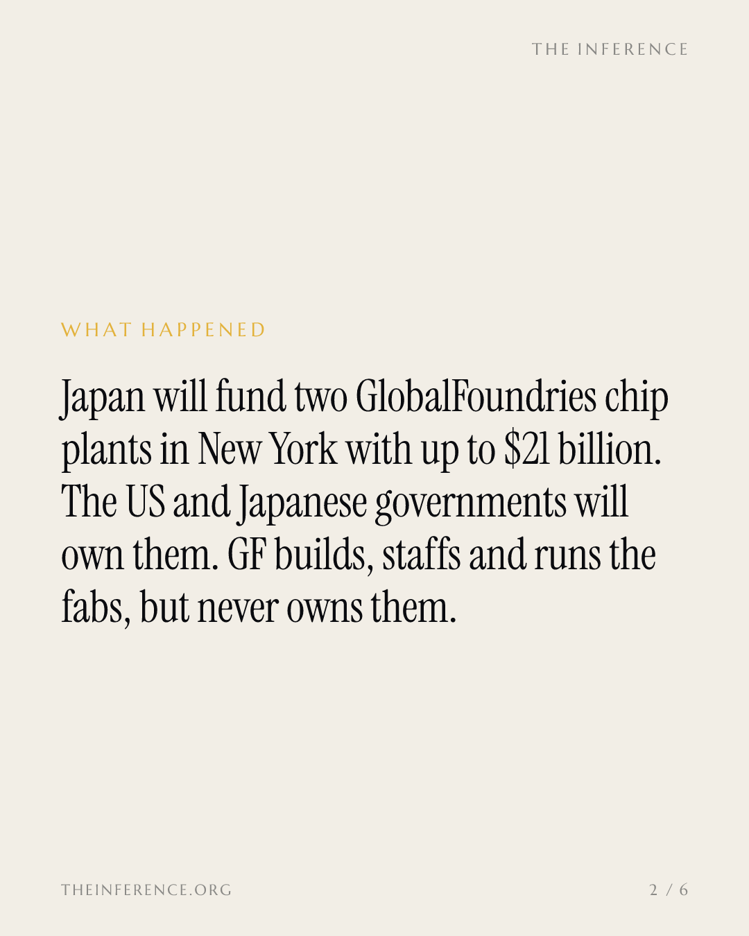 Japan may fund two GlobalFoundries fabs with up to $21 billion while Washington's stake reaches 8% — slide 1