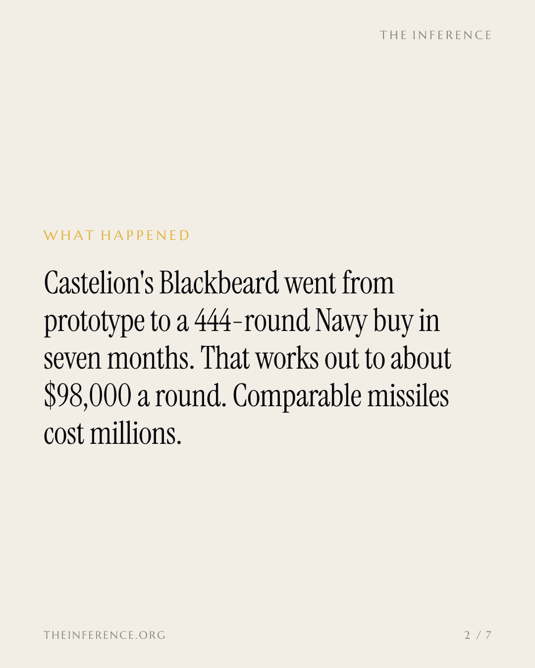 The Navy's Blackbeard receipts: prototype to 444 hypersonic rounds in seven months — slide 1