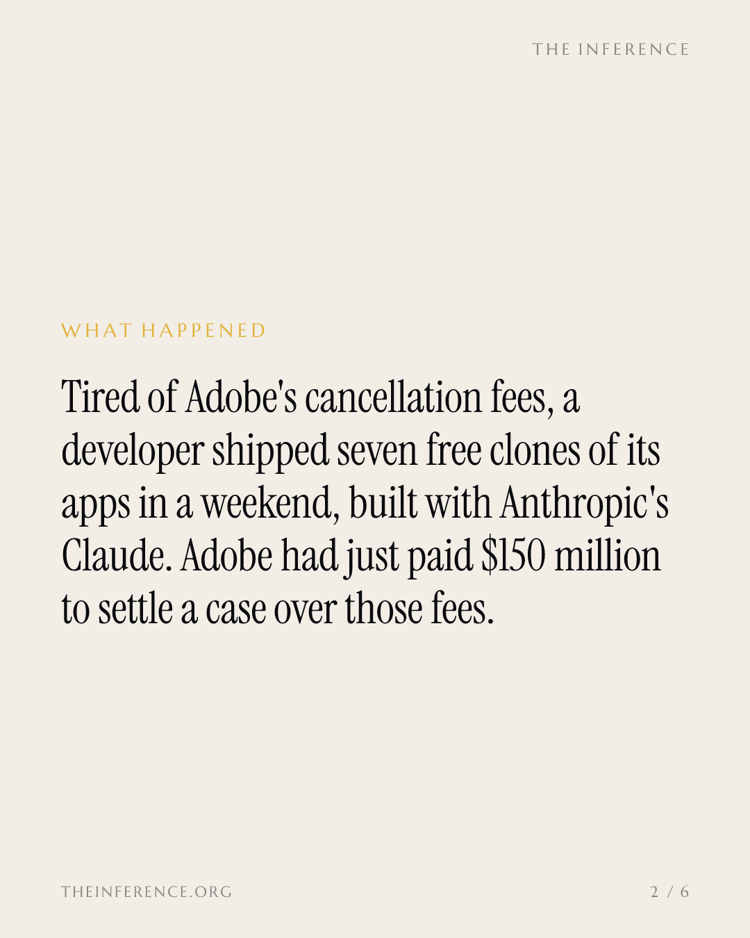 Adobe Paid $150 Million Over Cancellation Fees. Now They Are the Pitch for Free Clones — slide 1