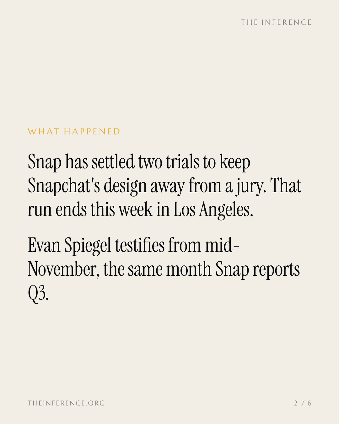 Snap runs out of settlements: first jury hears the Snapchat design defense this week — slide 1
