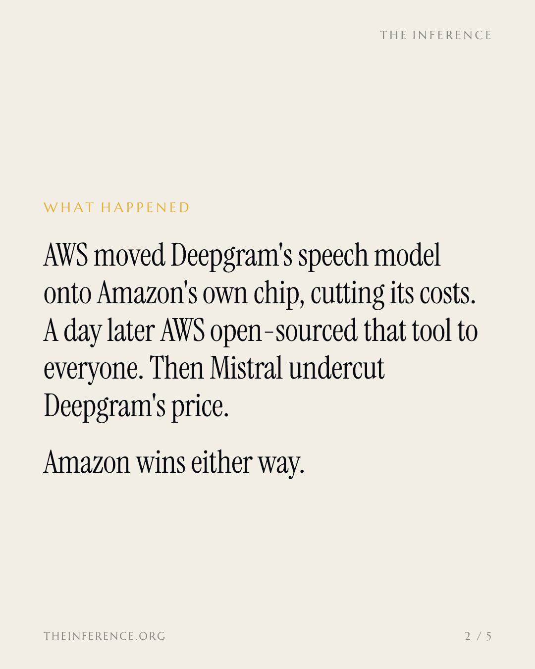 Deepgram's cost floor and Mistral's price floor landed within 24 hours — slide 1