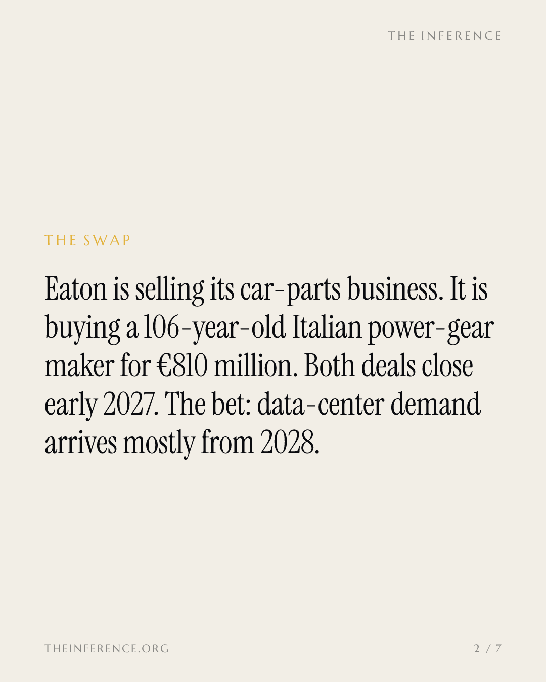 Eaton exits cars and buys a 106-year-old Italian switchgear maker for €810 million — slide 1
