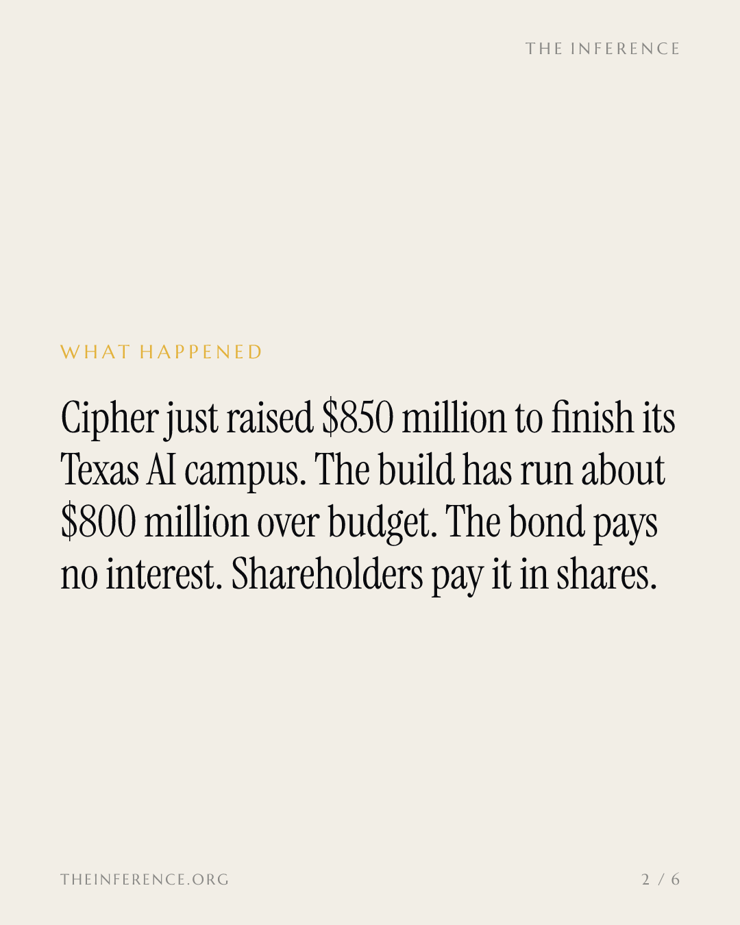 Cipher Digital's $850 million convertible pays interest in shares as Barber Lake costs rise about $800 million — slide 1